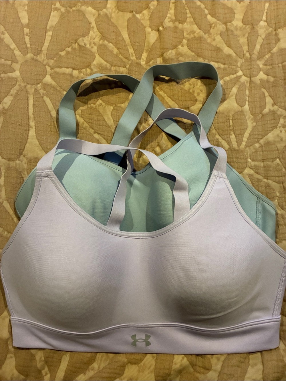 Under Armour Lavender and Mint Green Women's Racerback Sports Bras - 2 Pack